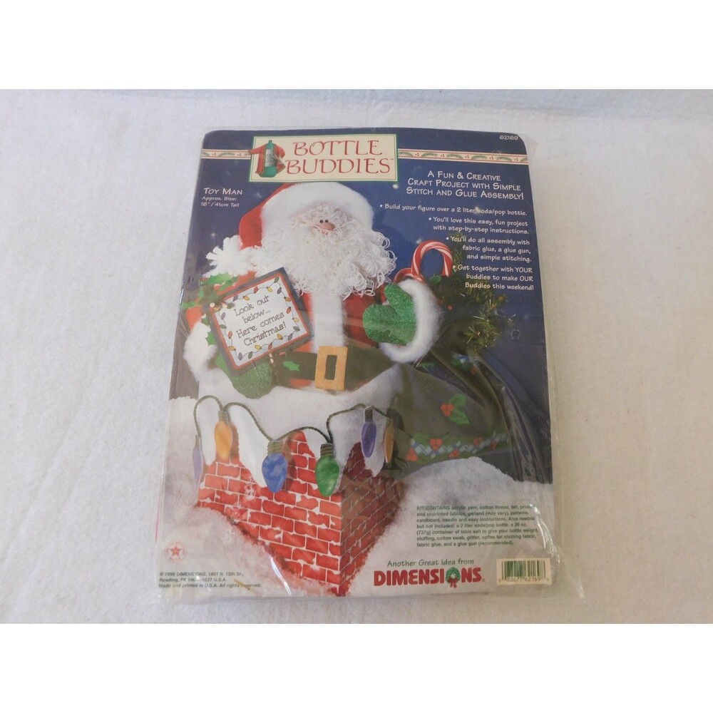 Bottle Buddies KRISS KRINGLE 62169 CRAFT PROJECT KIT DIMENSIONS SEALED NIP 1999